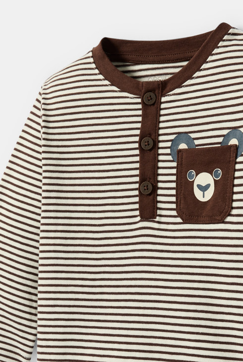 T-shirt rayé marron bébé garçon 2
