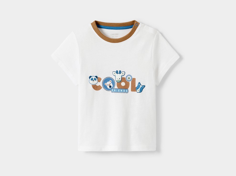T-shirt animaux blanc bébé garçon 1