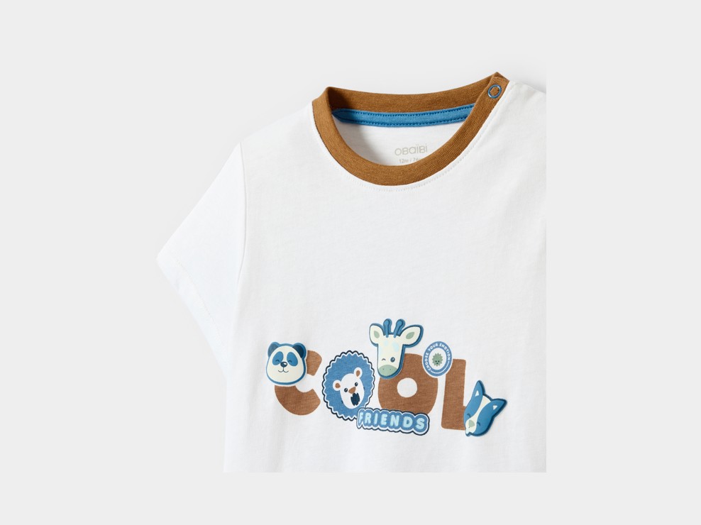 T-shirt animaux blanc bébé garçon 2