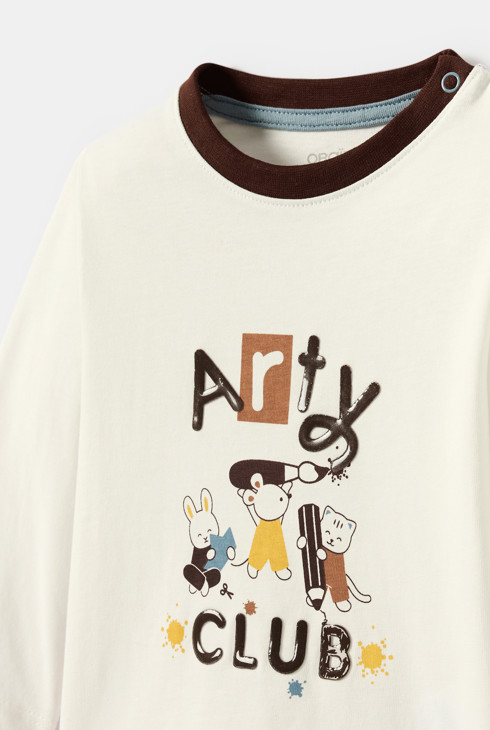 T-shirt manches longues blanc bébé garçon 2