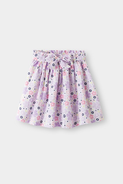 Jupe fleurie violette fille 2