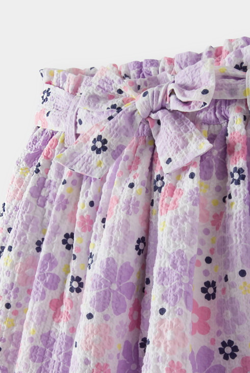 Jupe fleurie violette fille