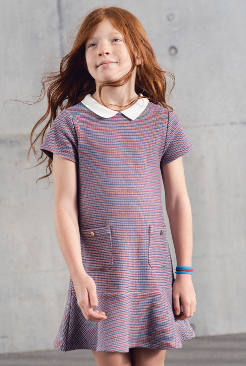 Robe pied-de-poule fille 1