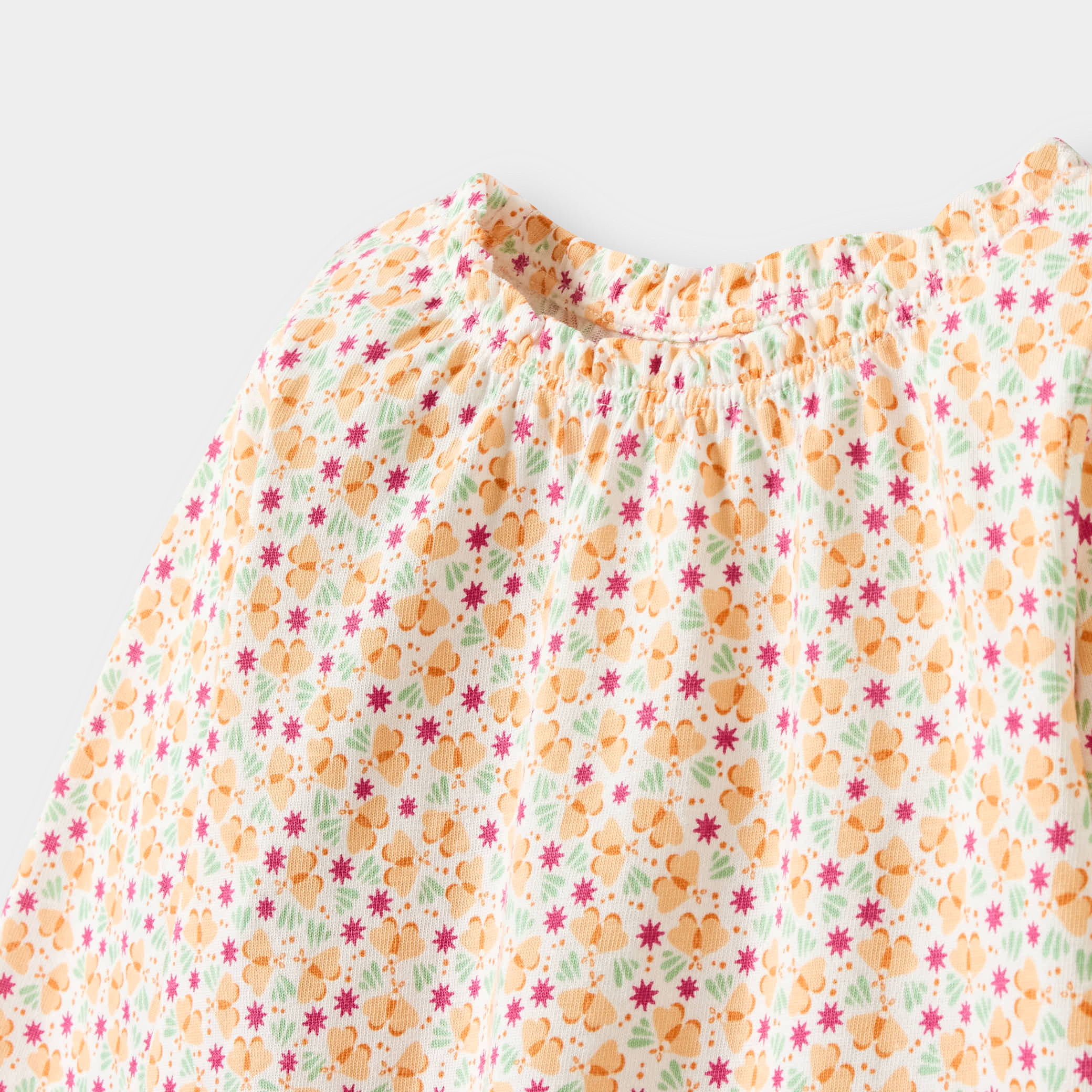 Blouse papillons bleu bébé fille - Rose dragée