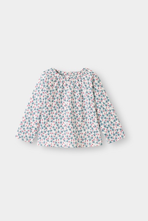 Blouse papillons bleu bébé fille 1