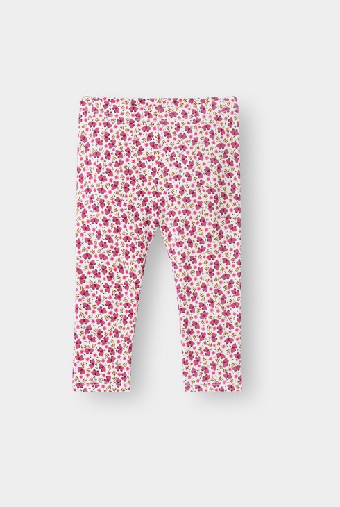 Roze legging met bloemenprint voor babymeisjes 1