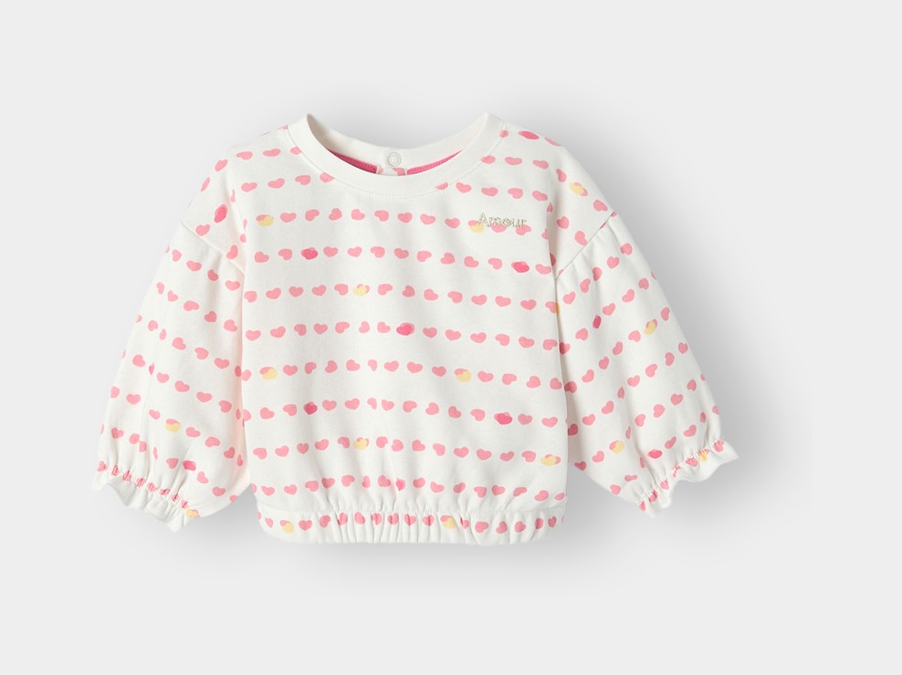 Sudadera de felpa rosa con corazones para bebé niña 1