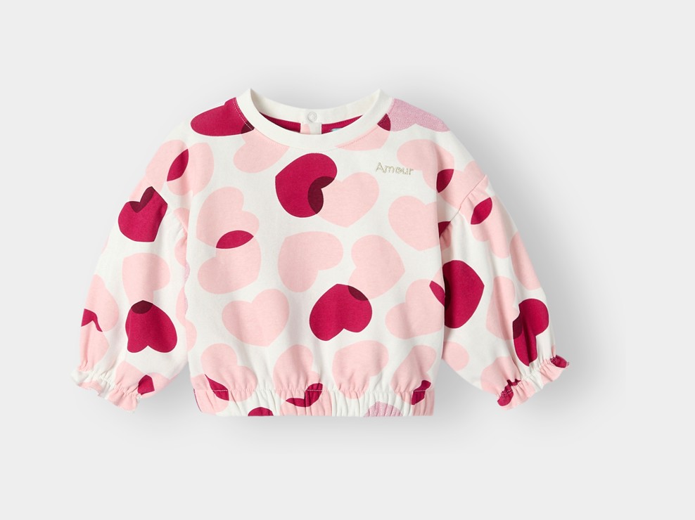 Felpa in pile con cuori rosa per bimba 2