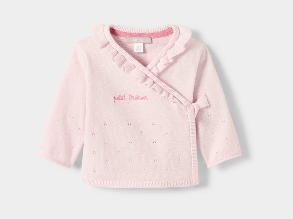 Jersey y pantalón de punto rosa para bebé niña 2