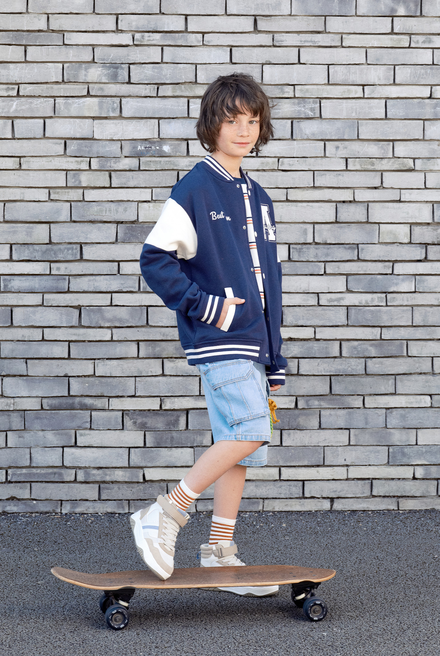 Veste teddy bleu garçon - Bleu navy