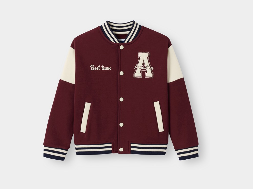 Veste teddy bordeaux garçon 2