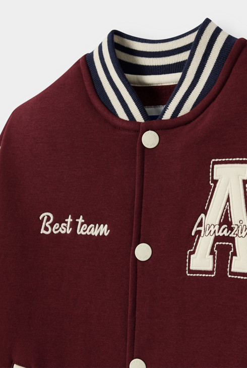 Giacca teddy bordeaux da bambino 2
