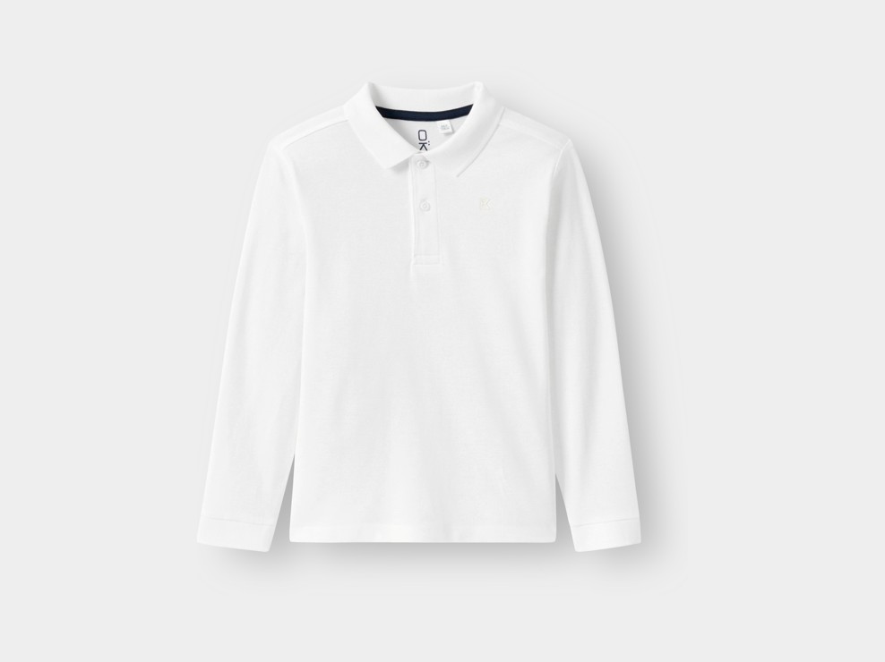 Polo a maniche lunghe bianca da bambino 1