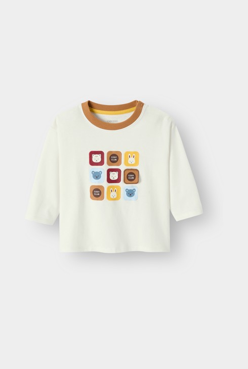 Camiseta sensorial blanca per a nadons masculins 1