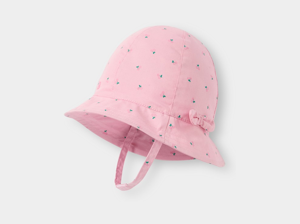 Chapeau de soleil rose bébé fille 1
