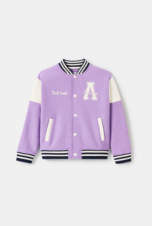 Paars teddyjack van fleece voor meisjes 2