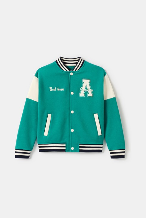 Blouson teddy molleton vert fille 2