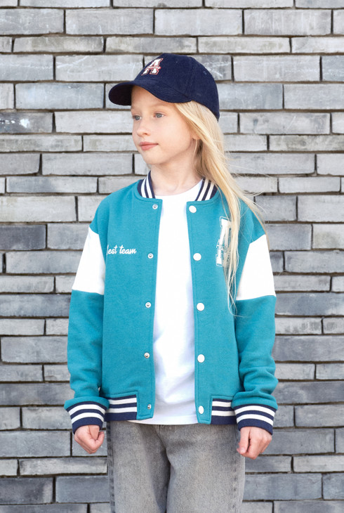 Blouson teddy molleton vert fille 1