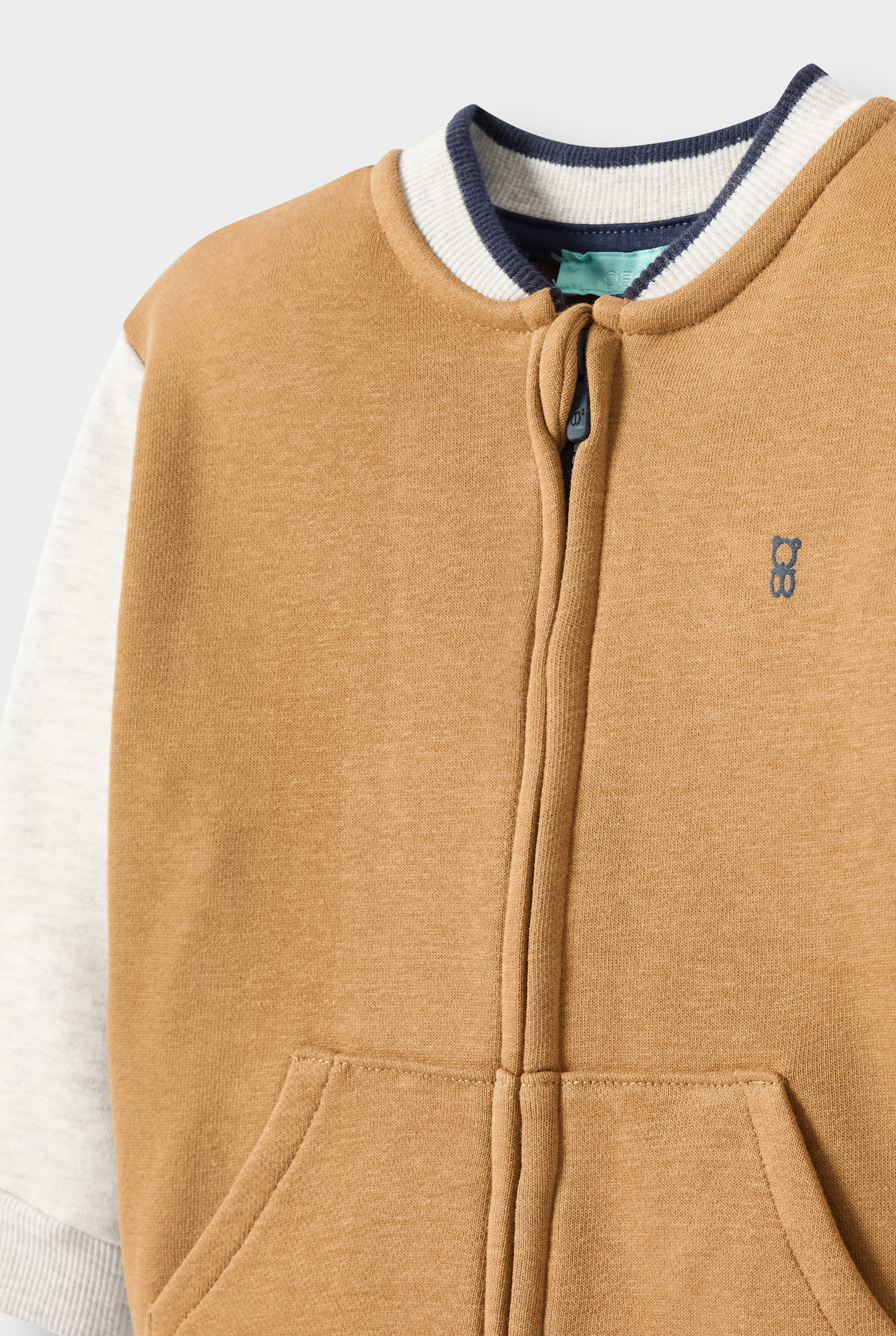 Blouson teddy vert garçon - Marron Sienne