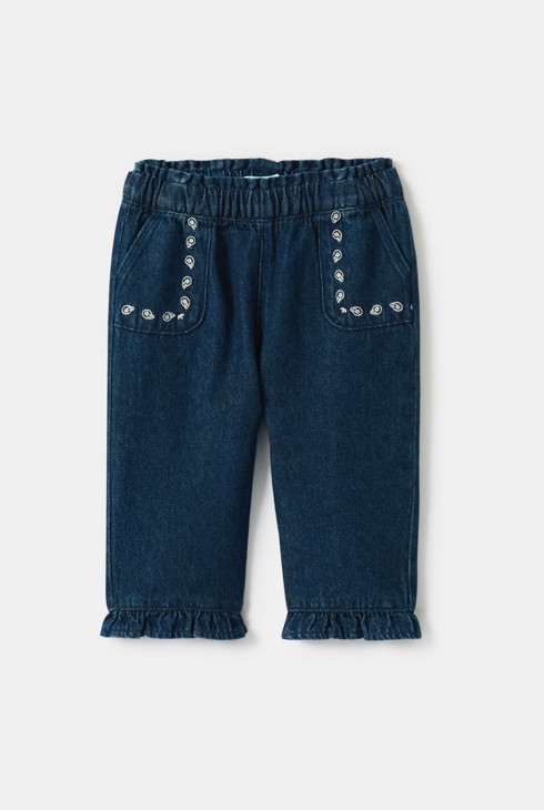 Pantalon en denim bleu bébé fille 1