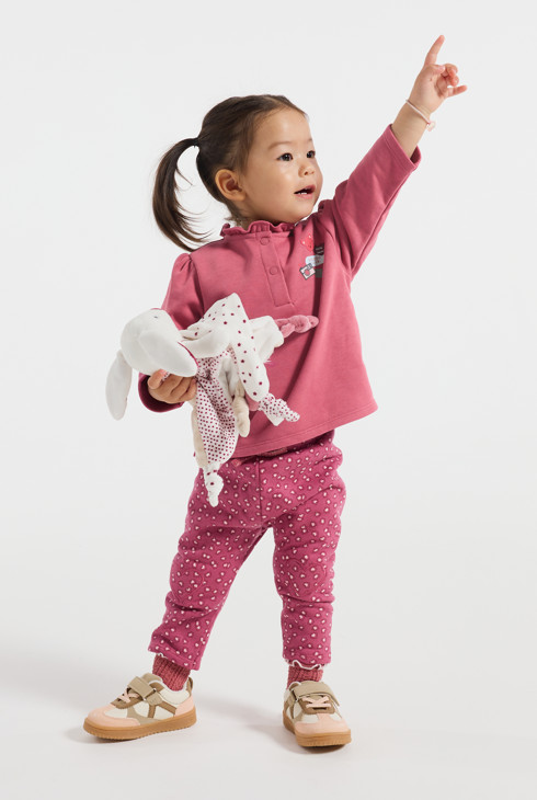Sudadera de felpa rosa para bebé niña 1