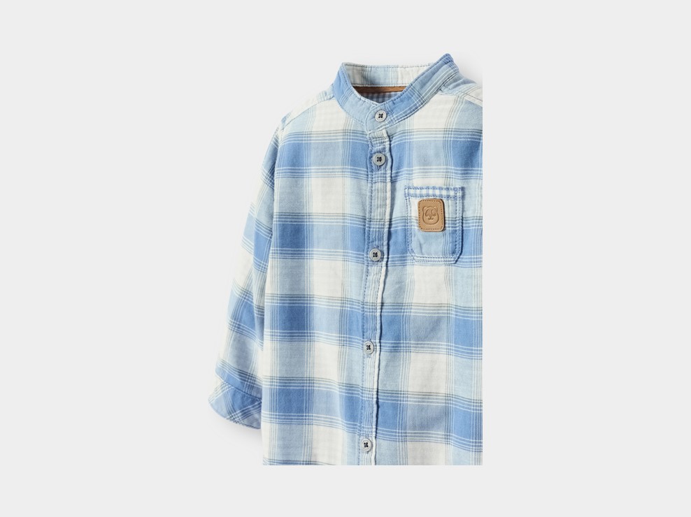 Chemise à carreaux bleu bébé garçon 2