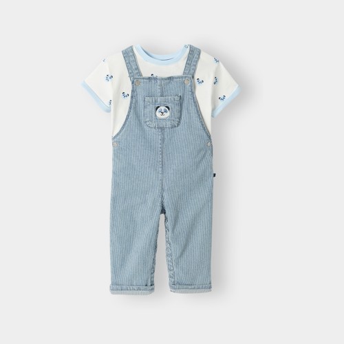 Ensemble Salopette Rayé Bleu Bébé Garçon - Rayures Bleu - 3A - OBAIBI