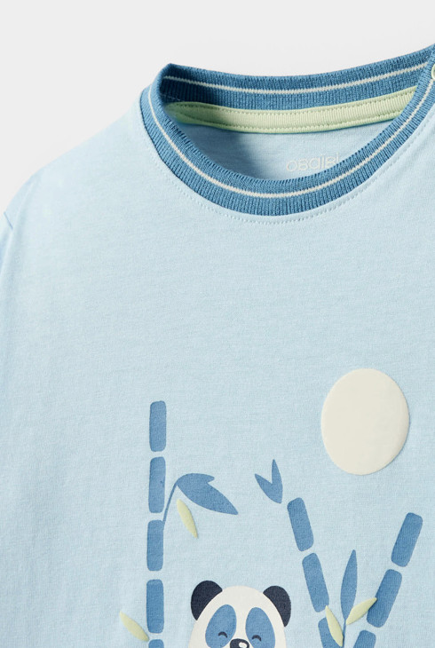 Blauw T-shirt met pandamotief voor babyjongens 2