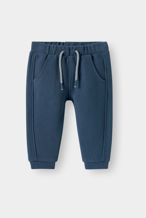 Marineblauwe joggingbroek met motief voor babyjongens 1