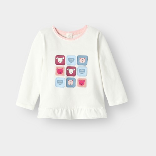 T-shirt Sensoriel Blanc Fille - Blanc Écru - 18M - OBAIBI
