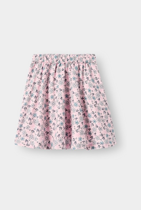 Falda rosa con estampado floral para niña 1