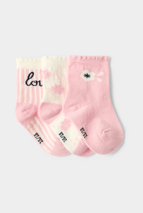 Set van 3 roze meisjessokken 1