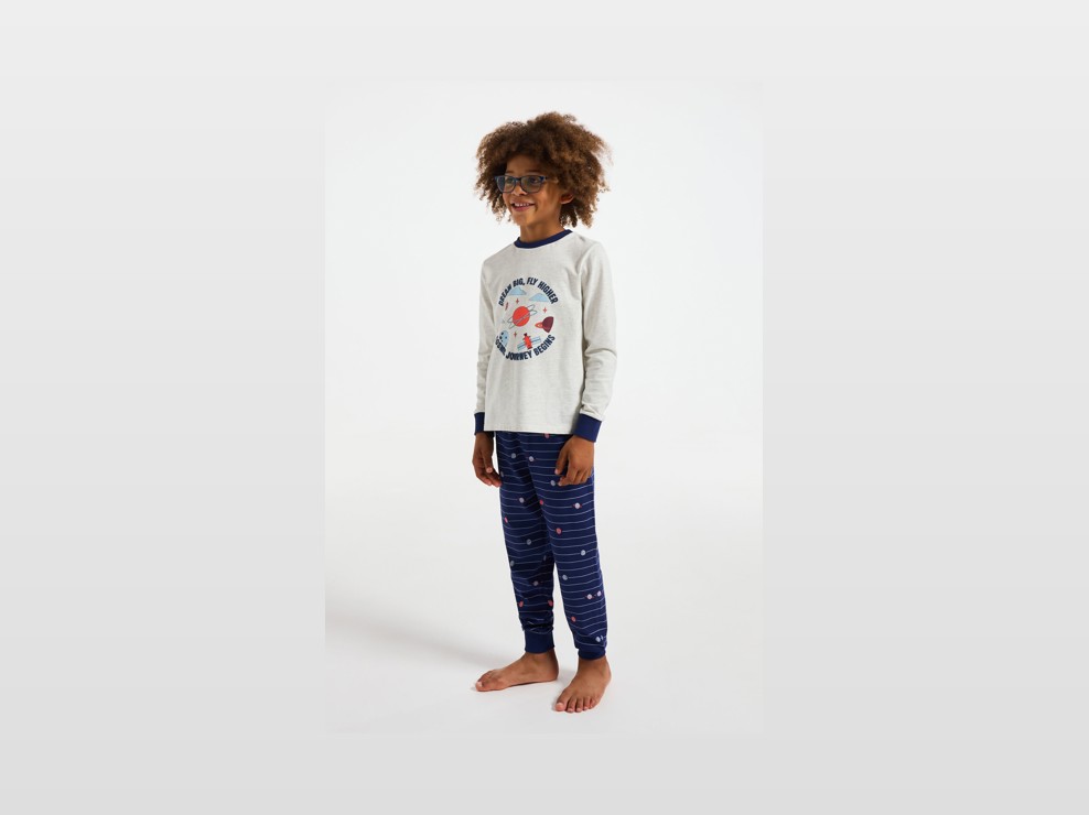 Ensemble pyjama imprimé bleu garçon 1