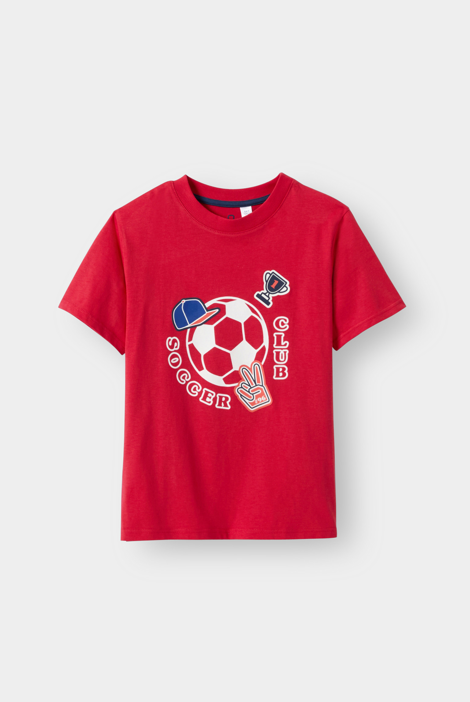 T-shirt football rouge garçon - Rouge Pavot