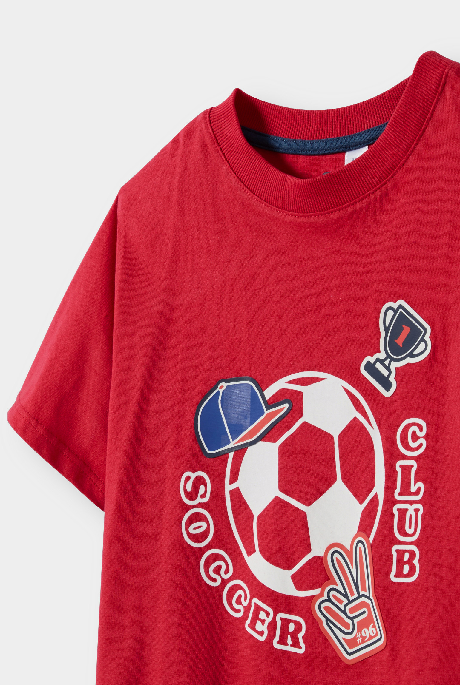 T-shirt football rouge garçon - Rouge Pavot