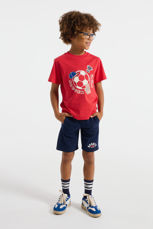 Camiseta blanca con el mensaje «Skate crew» para niño 1