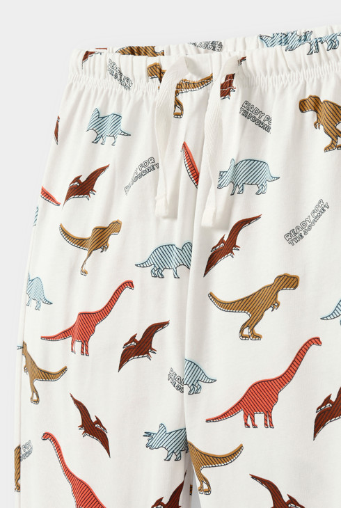 Pyjama dinosaures blanc garçon