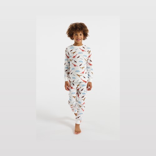 Pyjama Dinosaures Blanc Garçon - Imprimé Multicolore - 6A - OKAIDI
