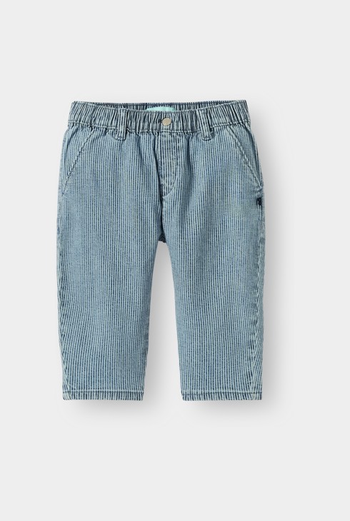 Pantalon large rayé bleu bébé garçon 1