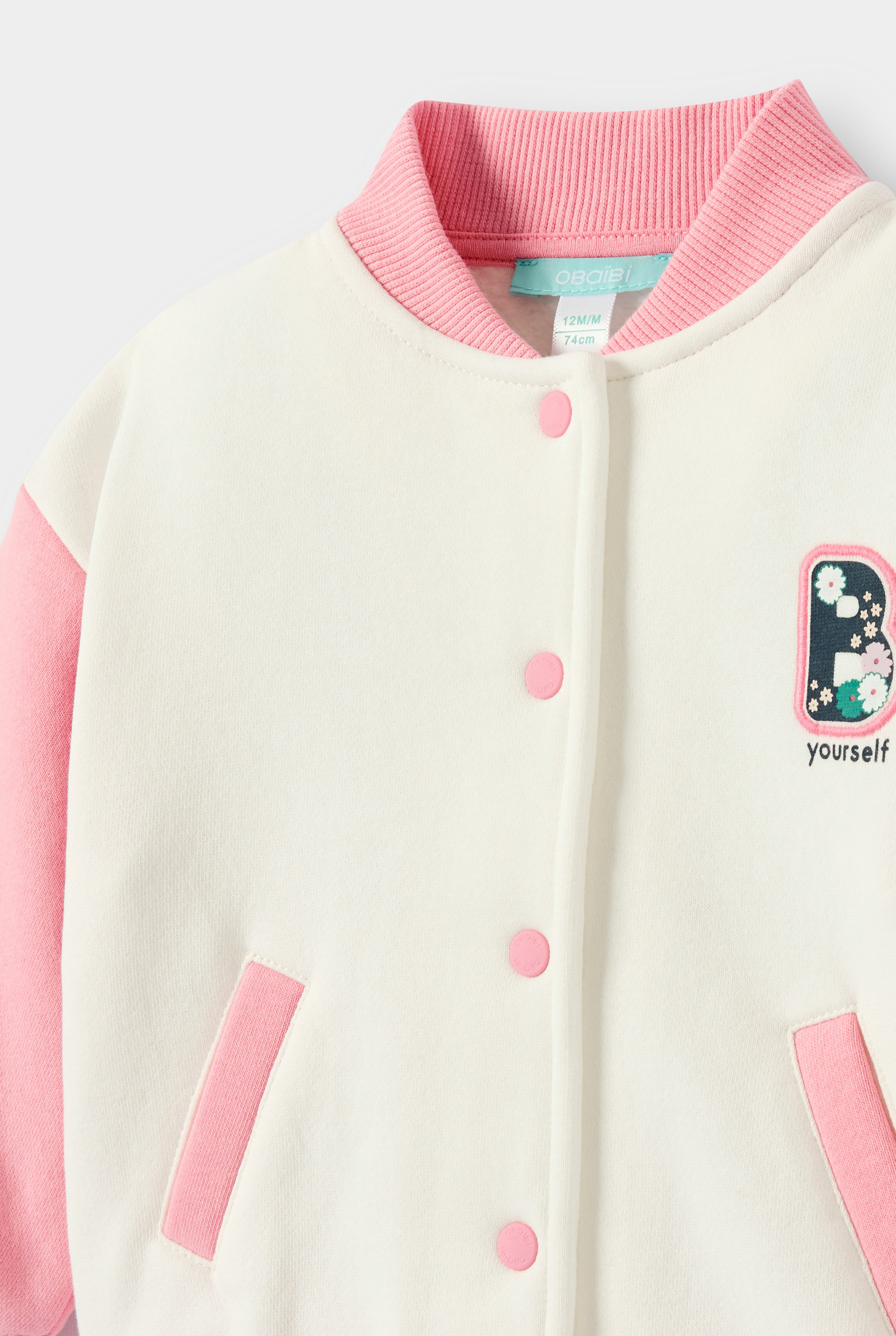 Blouson imprimé rose fleuri bébé fille - Rose blush