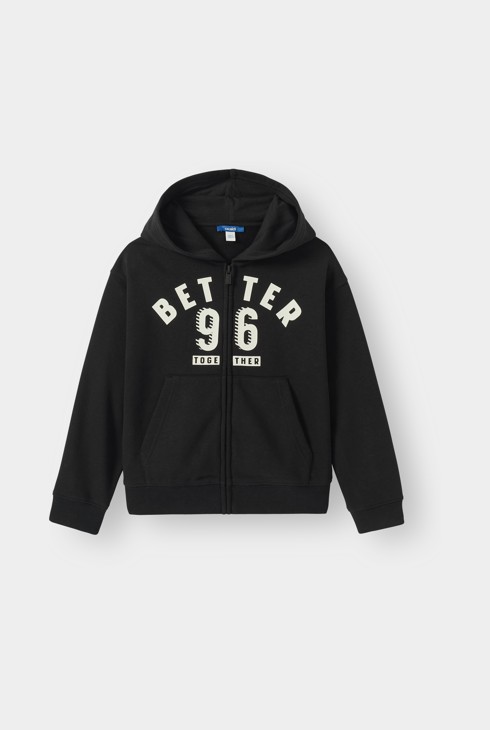 Sudadera con cremallera negra para niño 1