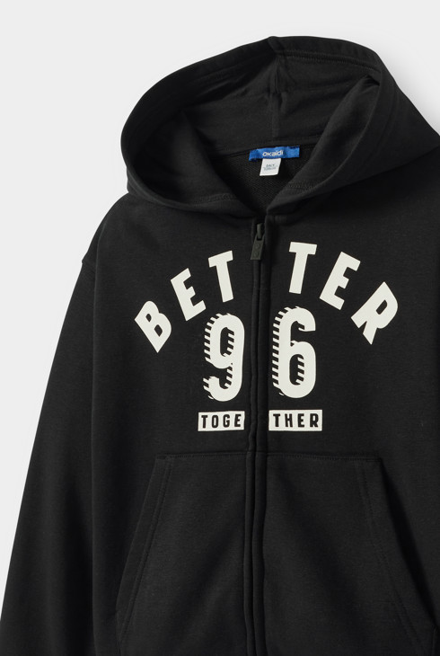 Sudadera con cremallera negra para niño 2