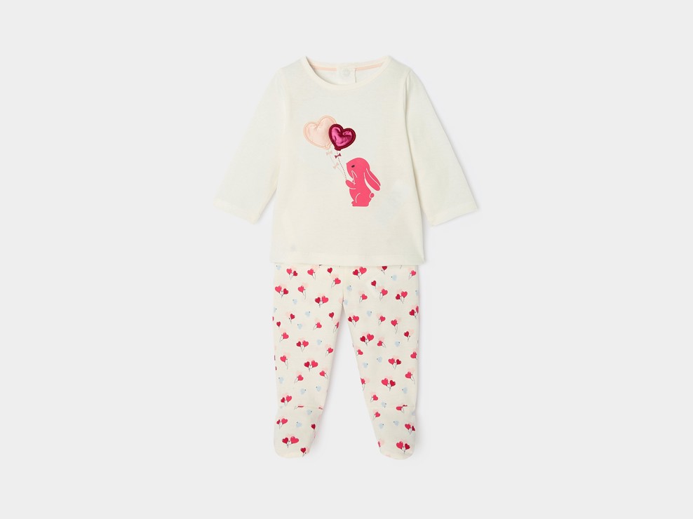Pijama de fantasía con corazones rosas para bebé niña 2
