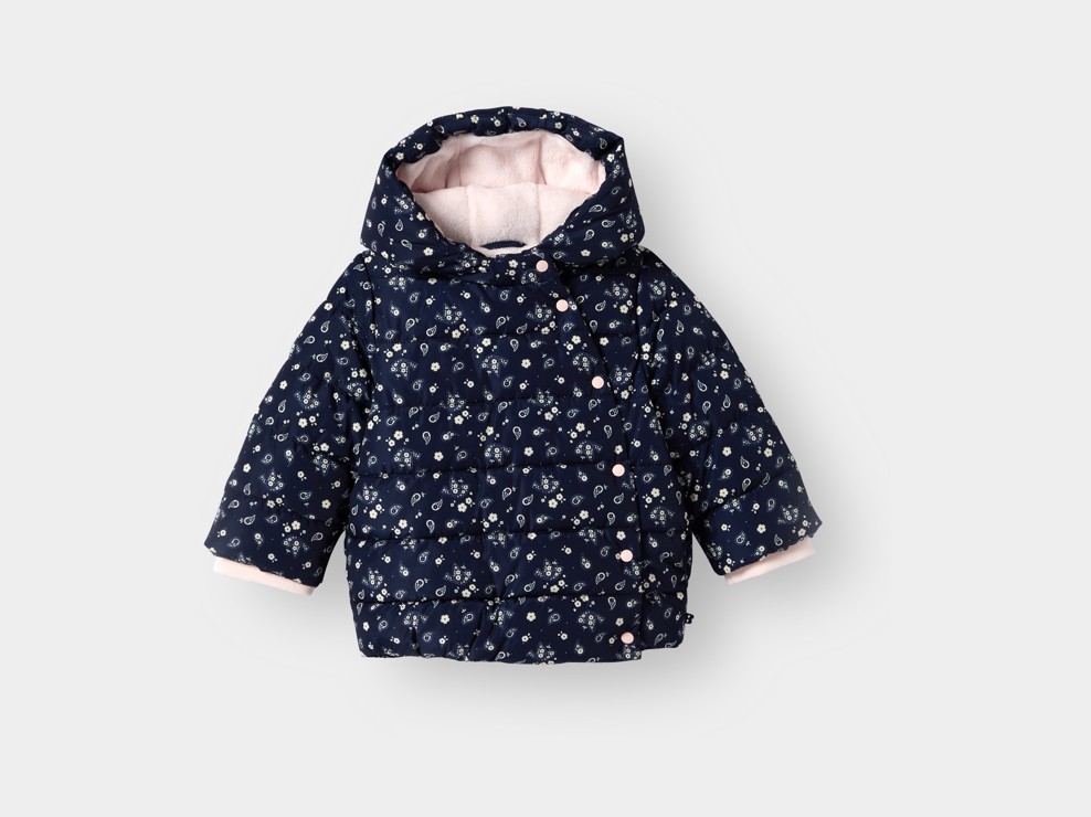 Doudoune doublée bleu bébé fille 1