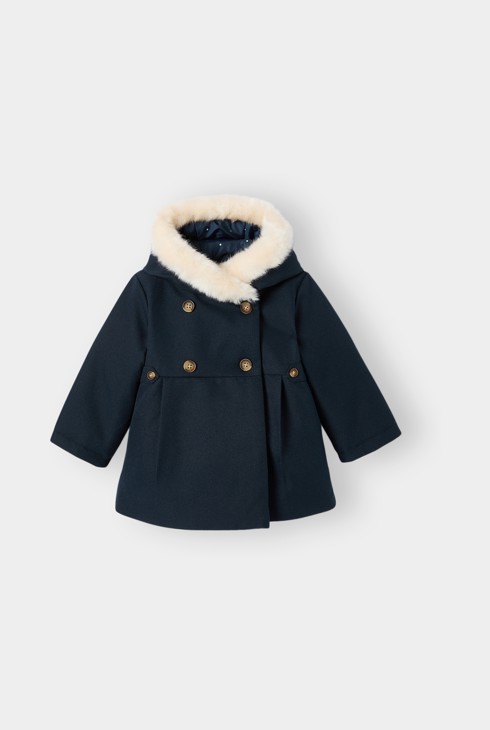 Abrigo azul forrado para niña 1