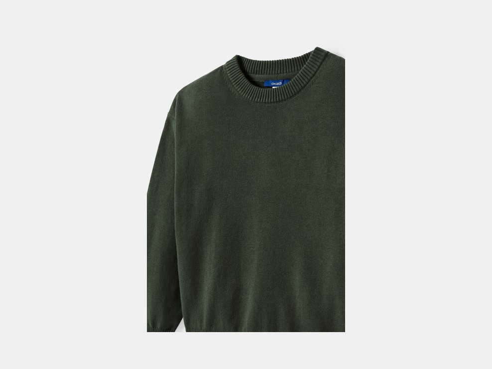 Pull maille tricot vert foncé garçon 2