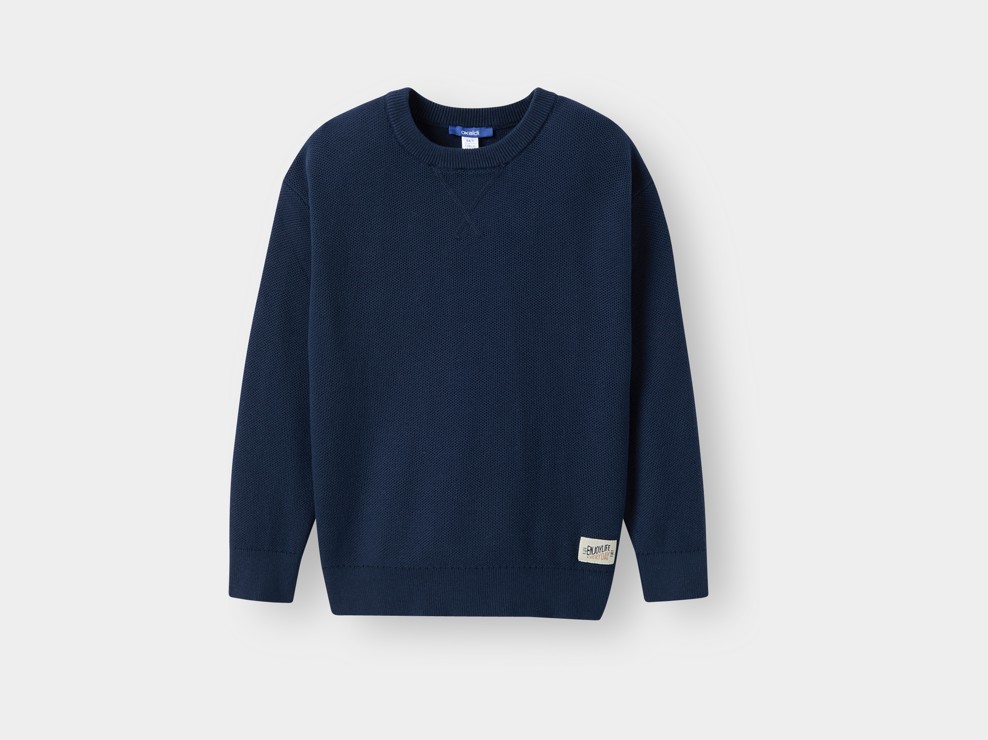 Marineblauer Strickpullover für Jungen 1