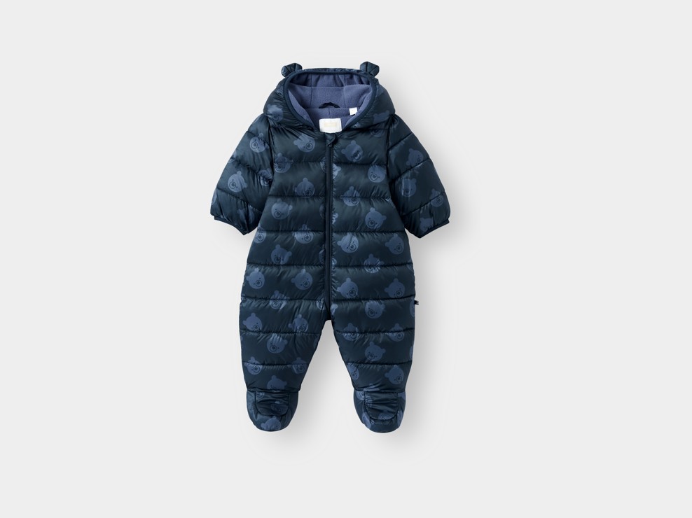 Combipilote matelassée ourson bleu marine bébé garçon 1