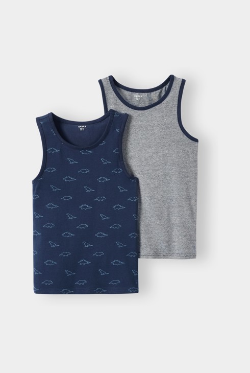 Lot de 2 débardeurs bleu marine garçon 1