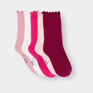 Chaussettes unies rose fille (lot de 5)